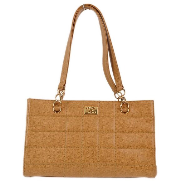 Chanel Beige Caviar Wild Stitch Choco Bar Chain Handbag - Picture 1 of 12
